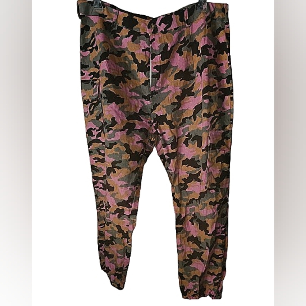 Camouflage Pink Womens Cargo Pants 4XL